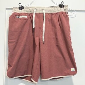 Vuori Banks shorts, red brick color, size small, 8.5” inseam